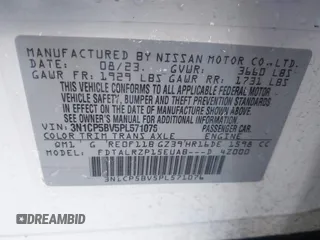 2023 Nissan Kicks S with VIN 3N1CP5BV5PL571076, listed as a IAAI auction lot 41177115 with 25,595 mi miles. Bid and sale history available at carsss.com. Image 9.