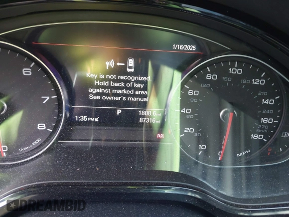 2016 Audi A8 L 4.0T Sport with VIN WAU43AFDXGN005323, listed as a IAAI auction lot 41311344 with 84,000 mi miles. Bid and sale history available at carsss.com. Image 7.