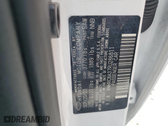 2024 Hyundai Venue SEL with VIN KMHRC8A37RU286811, listed as a Copart auction lot 60373265 with 23,337 mi miles and Non repairable. Bid and sale history available at DreamBid. Image 12.