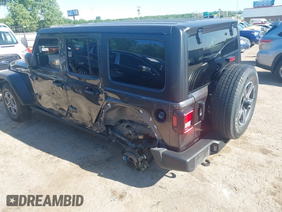 2021 Jeep Wrangler Unlimited Sport S with VIN 1C4HJXDG3MW801301, listed as a IAAI auction lot 42319387 with Not provided miles and . Bid and sale history available at DreamBid. Image 3.