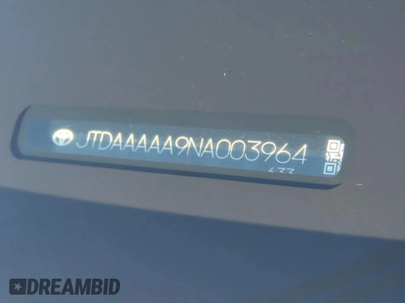 2022 Toyota Mirai XLE с VIN JTDAAAAA9NA003964, выставлен на аукционе Copart как лот 59623745 с пробегом 36 994 миль миль и Списание • Salvage title. История ставок и продаж доступна на DreamBid. Изображение 10.