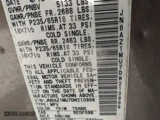 2013 Nissan Murano LE with VIN JN8AZ1MU7DW210986, listed as a IAAI auction lot 42056263 with 190,948 mi miles. Bid and sale history available at carsss.com. Image 9.