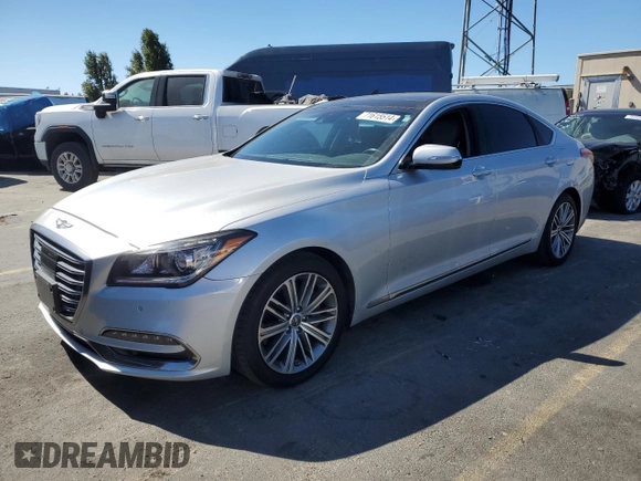 2018 Genesis G80 3.8L with VIN KMHGN4JE1JU239080, listed as a Copart auction lot 71615514 with 87,883 mi miles and Salvage Title. Bid and sale history available at carsss.com. Image 1.