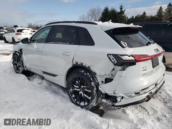 2022 Audi e-tron Premium with VIN WA1AAAGE4NB023103, listed as a Copart auction lot 43551575 with 97,461 mi miles and Salvage Title. Bid and sale history available at DreamBid. Image 2.