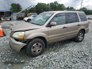 2003 Honda Pilot EX z VIN 2HKYF18613H527598, wystawiony jako Copart lot #57129765 z przebiegiem 279 902 mil mil oraz Szkoda całkowita • Salvage title. Historia ofert i sprzedaży dostępna na DreamBid. Obrazek 1.
