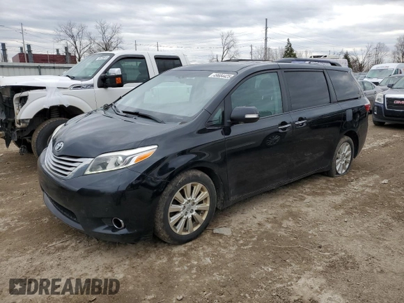 2015 Toyota Sienna Ltd with VIN 5TDDK3DC1FS126553, listed as a Copart auction lot 49684425 with 160,352 mi miles and Clean Title. Bid and sale history available at carsss.com. Image 1.