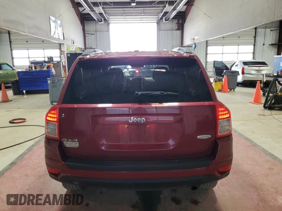 2012 Jeep Compass Latitude with VIN 1C4NJDEB5CD525069, listed as a Copart auction lot 51205565 with 178,534 mi miles and Salvage Title. Bid and sale history available at carsss.com. Image 6.