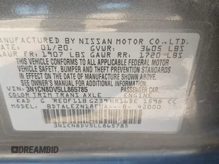 2020 Nissan Versa S z VIN 3N1CN8DV5LL865785, wystawiony jako IAAI lot #42091127 z przebiegiem 34 594 mil mil oraz . Historia ofert i sprzedaży dostępna na DreamBid. Obrazek 9.