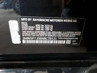 2022 BMW 3 Series 330e with VIN 3MW5P7J06N8C78131, listed as a Copart auction lot 47766015 with 17,100 mi miles and Salvage Title. Bid and sale history available at carsss.com. Image 14.