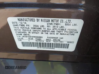 2015 Infiniti Q50 Premium z VIN JN1BV7AR3FM396882, wystawiony jako IAAI lot #37523335 z przebiegiem 89 761 mil mil oraz . Historia ofert i sprzedaży dostępna na DreamBid. Obrazek 9.