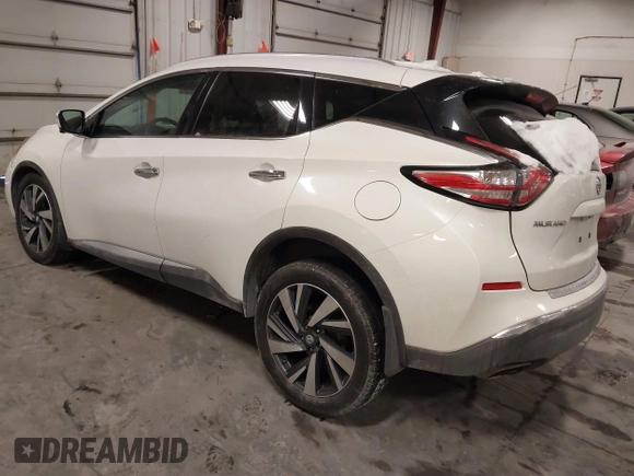 2017 Nissan Murano SL with VIN 5N1AZ2MH0HN151436, listed as a IAAI auction lot 41611214 with 127,500 mi miles and . Bid and sale history available at carsss.com. Image 3.