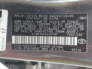 2014 Toyota Avalon Limited with VIN 4T1BK1EB1EU101787, listed as a IAAI auction lot 41949977 with 137,837 mi miles. Bid and sale history available at carsss.com. Image 9.