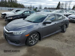 2017 Honda Civic Sedan EX with VIN 2HGFC2F87HH016523, listed as a Copart auction lot 53541115 with 156,221 mi miles and Salvage Title. Bid and sale history available at carsss.com. Image 1.
