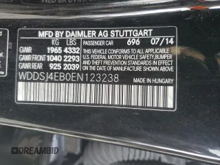 2014 Mercedes-Benz CLA 250 with VIN WDDSJ4EB0EN123238, listed as a Copart auction lot 46324725 with 189,010 mi miles and Salvage title. Bid and sale history available at DreamBid. Image 12.