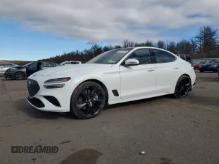 2023 Genesis G70 3.3T with VIN KMTG54TE5PU133386, listed as a Copart auction lot 84172474 with 7,860 mi miles and Salvage Title. Bid and sale history available at carsss.com. Image 1.