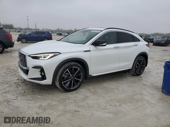 2023 Infiniti QX55 Essential z VIN 3PCAJ5KR6PF116065, wystawiony jako Copart lot #89245465 z przebiegiem 12 613 mil mil oraz Szkoda całkowita • Salvage title. Historia ofert i sprzedaży dostępna na DreamBid. Obrazek 1.