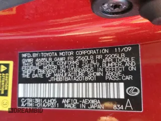 2010 Lexus HS with VIN JTHBB1BA1A2018901, listed as a Copart auction lot 63447054 with 172,248 mi miles and Salvage Title. Bid and sale history available at carsss.com. Image 14.