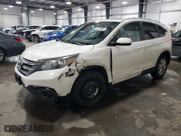 2013 Honda CR-V EX-L with VIN 5J6RM4H74DL001820, listed as a Copart auction lot 52120665 with 185,334 mi miles and Salvage Title. Bid and sale history available at carsss.com. Image 1.