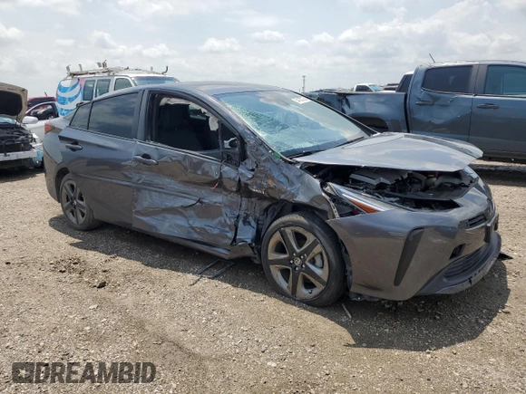 2020 Toyota Prius L Eco with VIN JTDKARFU7L3103696, listed as a Copart auction lot 54130735 with 22,774 mi miles and Salvage Title. Bid and sale history available at DreamBid. Image 4.