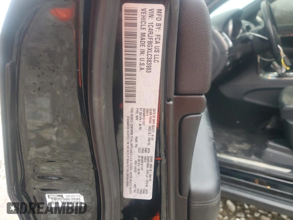 2020 Jeep Grand Cherokee Limited X with VIN 1C4RJFBGXLC383983, listed as a Copart auction lot 47772605 with 46,634 mi miles and Salvage Title. Bid and sale history available at carsss.com. Image 12.