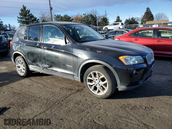 2013 BMW X3 xDrive35i with VIN 5UXWX7C53DL977769, listed as a Copart auction lot 84625774 with 128,981 mi miles and Salvage Title. Bid and sale history available at DreamBid. Image 4.