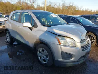 2016 Chevrolet Trax LS with VIN 3GNCJKSB6GL224009, listed as a IAAI auction lot 41312755 with 121,159 mi miles. Bid and sale history available at carsss.com. Image 1.