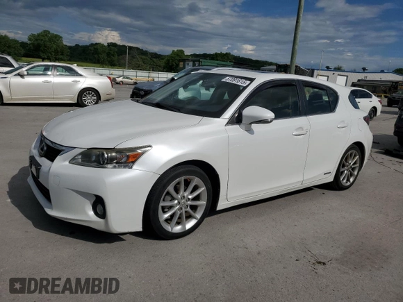 2012 Lexus CT 200h with VIN JTHKD5BH6C2099265, listed as a Copart auction lot 57091615 with 164,532 mi miles and Salvage title. Bid and sale history available at DreamBid. Image 1.