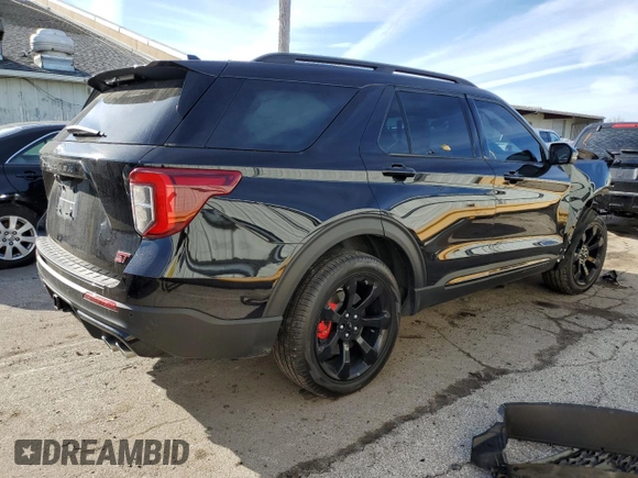 2023 Ford Explorer ST with VIN 1FM5K8GC0PGC06785, listed as a Copart auction lot 44455585 with 12,986 mi miles and Salvage Title. Bid and sale history available at carsss.com. Image 3.