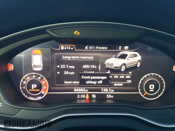 2019 Audi SQ5 Premium Plus with VIN WA1B4AFY7K2112005, listed as a Copart auction lot 78098544 with 84,883 mi miles and Salvage Title. Bid and sale history available at DreamBid. Image 9.