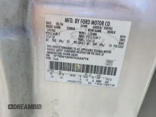 2007 Ford F-150 XLT с VIN 1FTRW12W07KA54779, выставлен на аукционе Copart как лот 64804035 с пробегом 264 214 миль миль и Чистый • Clean title. История ставок и продаж доступна на DreamBid. Изображение 12.