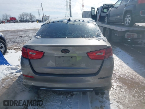 2015 Kia Optima SX Turbo with VIN 5XXGR4A63FG449274, listed as a IAAI auction lot 41600422 with 158,133 mi miles. Bid and sale history available at carsss.com. Image 16.
