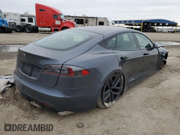 2022 Tesla Model S with VIN 5YJSA1E54NF465048, listed as a Copart auction lot 88756425 with 78,798 mi miles and Salvage Title. Bid and sale history available at DreamBid. Image 3.