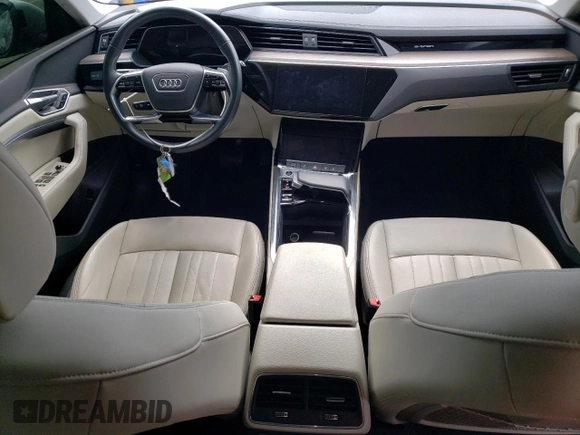 2021 Audi e-tron Premium with VIN WA1AAAGE7MB006939, listed as a Copart auction lot 45187924 with 49,600 mi miles and . Bid and sale history available at DreamBid. Image 8.
