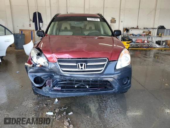 2005 Honda CR-V LX with VIN JHLRD68535C018841, listed as a Copart auction lot 51224075 with 225,761 mi miles and Salvage Title. Bid and sale history available at DreamBid. Image 5.