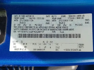 2015 Ford F-150 XL with VIN 1FTEW1CG2FKE28717, listed as a IAAI auction lot 41433414 with 104,752 mi miles. Bid and sale history available at carsss.com. Image 9.