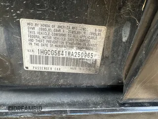 1998 Honda Accord LX с VIN 1HGCG5641WA250965, выставлен на аукционе IAAI как лот 42197053 с пробегом 294 770 миль миль и . История ставок и продаж доступна на DreamBid. Изображение 7.