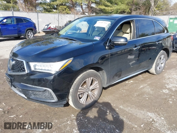 2019 Acura MDX with VIN 5J8YD4H39KL036513, listed as a IAAI auction lot 41487504 with 76,417 mi miles. Bid and sale history available at carsss.com. Image 2.