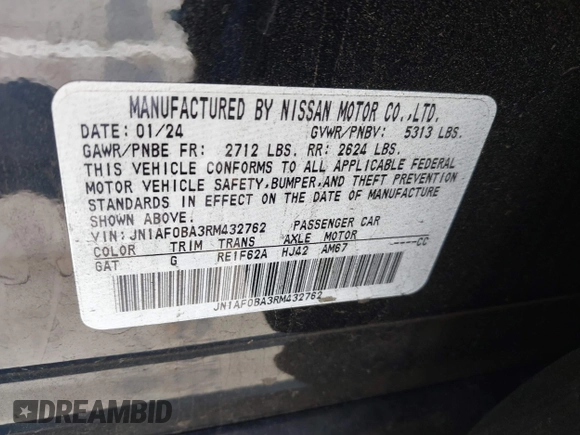 2024 Nissan ARIYA Engage with VIN JN1AF0BA3RM432762, listed as a IAAI auction lot 42293914 with 8,811 mi miles and . Bid and sale history available at DreamBid. Image 9.