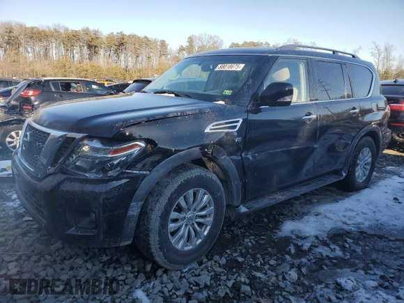 2018 Nissan Armada SV with VIN JN8AY2ND8J9051980, listed as a Copart auction lot 88018675 with 115,068 mi miles and Salvage Title. Bid and sale history available at carsss.com. Image 1.