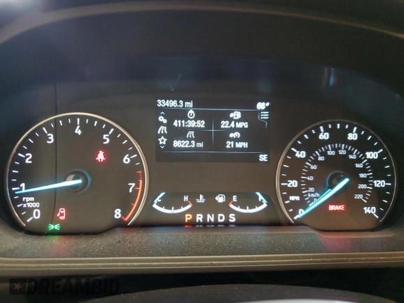 2021 Ford EcoSport SE with VIN MAJ6S3GL0MC402777, listed as a Copart auction lot 58030075 with 33,496 mi miles and Salvage title. Bid and sale history available at DreamBid. Image 9.