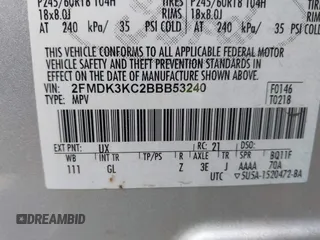 2011 Ford Edge Limited with VIN 2FMDK3KC2BBB53240, listed as a IAAI auction lot 42580390 with 192,391 mi miles and . Bid and sale history available at DreamBid. Image 9.