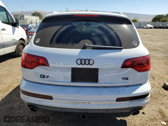 2013 Audi Q7 Premium Plus with VIN WA1LMBFE3DD015021, listed as a Copart auction lot 66894464 with 153,741 mi miles and Salvage title. Bid and sale history available at DreamBid. Image 6.