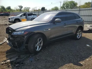 2018 Jaguar F-Pace 25t Premium with VIN SADCJ2FX1JA272857, listed as a Copart auction lot 56974675 with 98,745 mi miles and Salvage title. Bid and sale history available at DreamBid. Image 1.