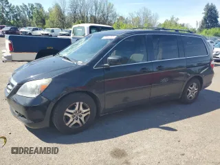 2005 Honda Odyssey EX-L z VIN 5FNRL38735B043791, wystawiony jako Copart lot #55844725 z przebiegiem 172 648 mil mil oraz Szkoda całkowita • Salvage title. Historia ofert i sprzedaży dostępna na DreamBid. Obrazek 1.