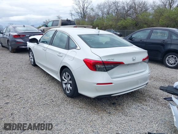 2022 Honda Civic Sedan LX with VIN 2HGFE2F28NH509970, listed as a IAAI auction lot 42038155 with 16,522 mi miles. Bid and sale history available at carsss.com. Image 3.