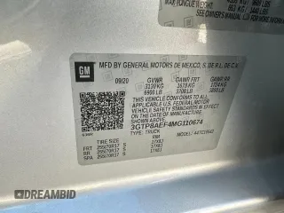 2021 GMC Sierra 1500 with VIN 3GTP8AEF4MG110674, listed as a Copart auction lot 81534724 with 57,979 mi miles and Clean Title. Bid and sale history available at DreamBid. Image 10.