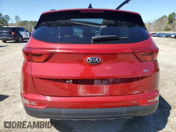 2018 Kia Sportage EX with VIN KNDPN3ACXJ7413370, listed as a Copart auction lot 50343735 with 67,008 mi miles and Salvage Title. Bid and sale history available at DreamBid. Image 6.