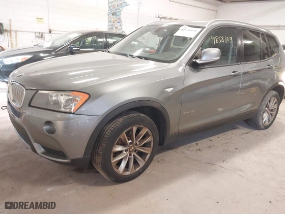 2013 BMW X3 xDrive28i with VIN 5UXWX9C51D0A25322, listed as a IAAI auction lot 41858109 with 204,145 mi miles. Bid and sale history available at carsss.com. Image 2.