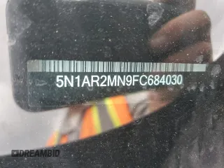 2015 Nissan Pathfinder Platinum with VIN 5N1AR2MN9FC684030, listed as a Copart auction lot 59079065 with 118,352 mi miles and Salvage title. Bid and sale history available at DreamBid. Image 14.