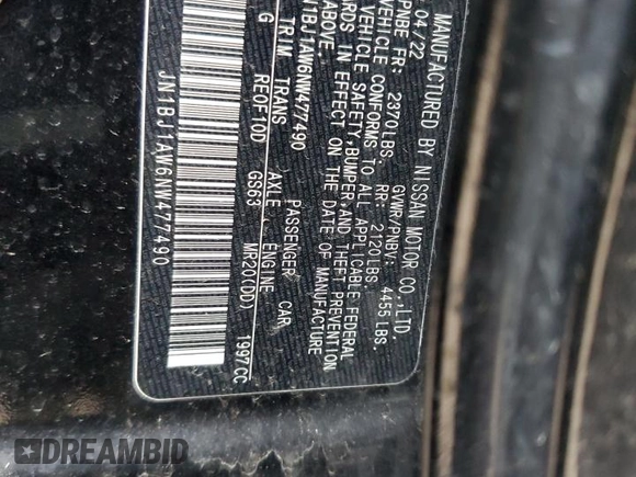 2022 Nissan Rogue S z VIN JN1BJ1AW6NW477490, wystawiony jako Copart lot #51702745 z przebiegiem 30 688 mil mil oraz Szkoda całkowita • Salvage title. Historia ofert i sprzedaży dostępna na DreamBid. Obrazek 13.